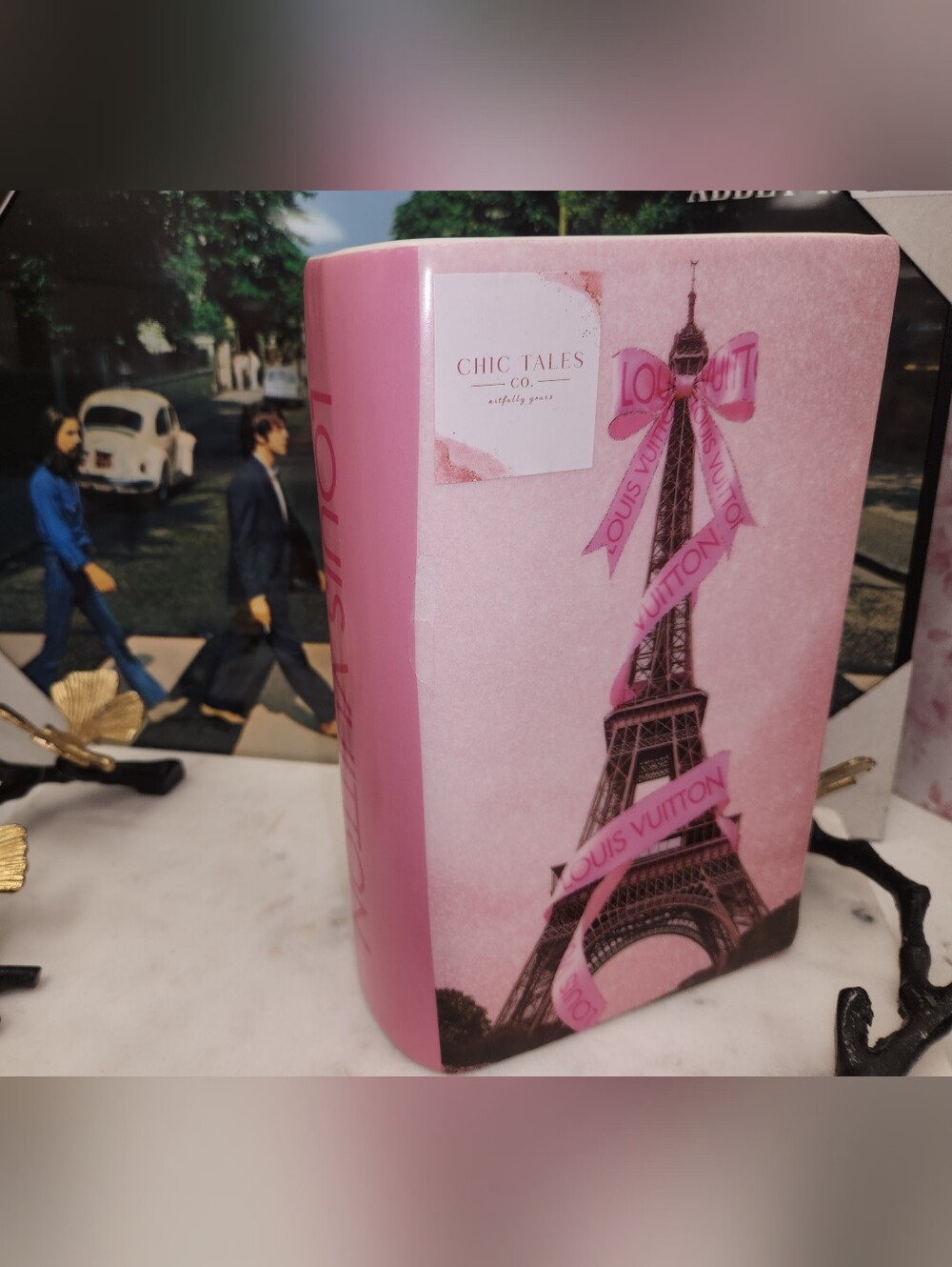 ๐ฅ Limited Edition Ceramic Makeup/ Hair Brush Holder Vase Eiffel & Lux Logo - Picture 9 of 13